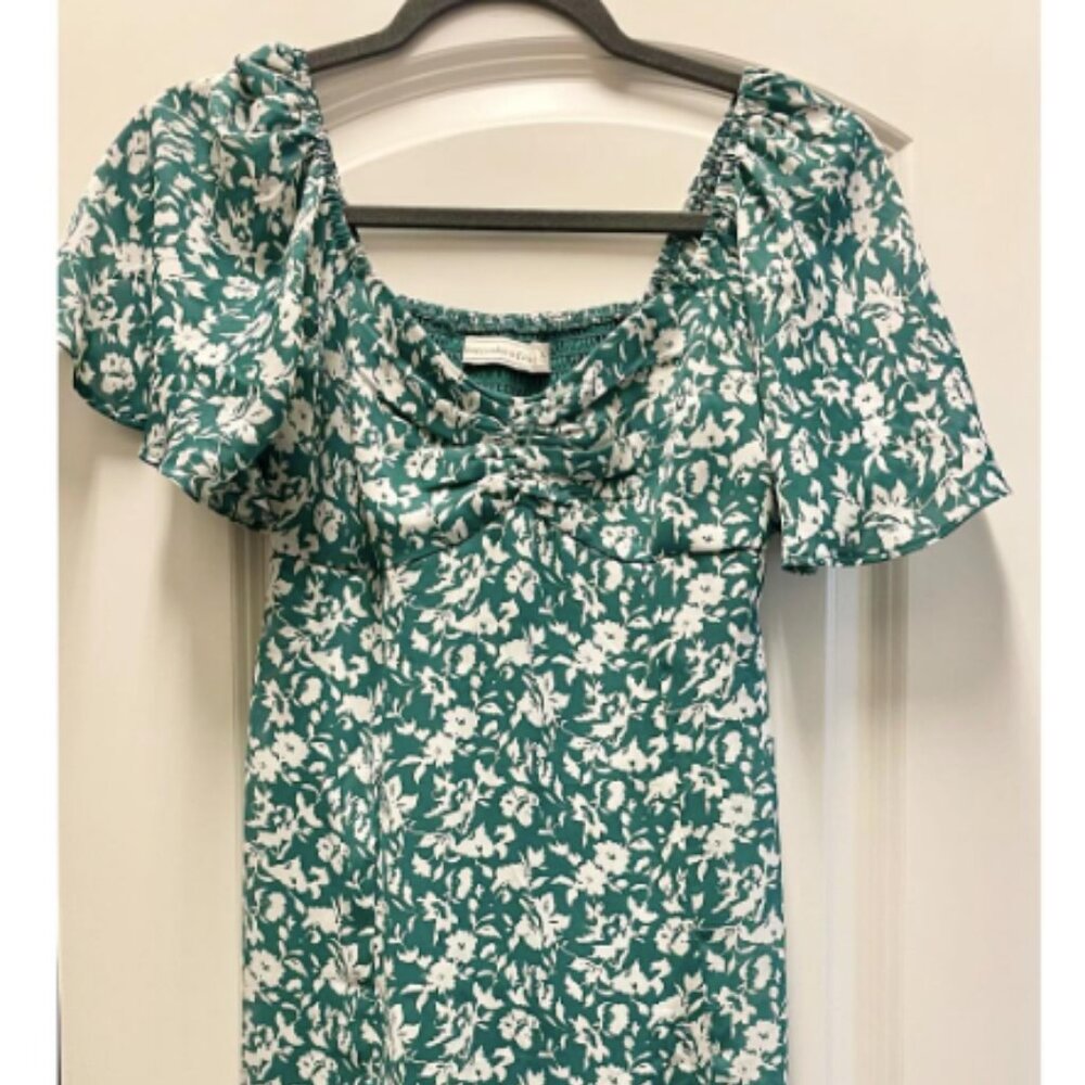 Abercrombie XS Green & White Print Dress